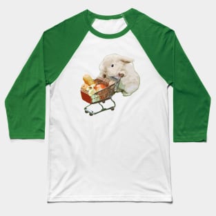 Affectionate Rabbit Cute American Fuzzy Lop Loves Carrot Vegan Grocery Shopping Baseball T-Shirt